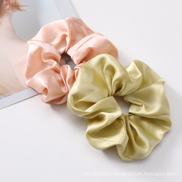 Women big 100% pure oversized silk texture hair scrunchies silk satin scrunchie